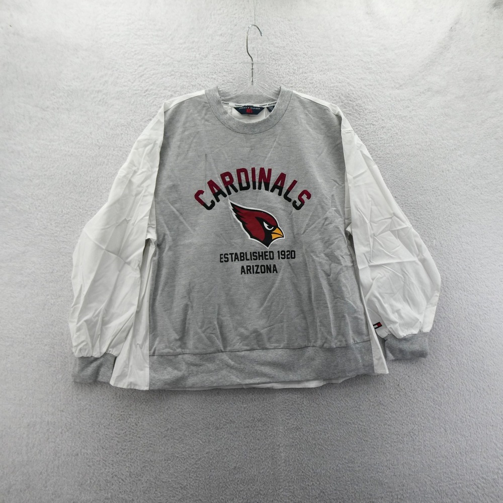Tommy Hilfiger Sweatshirt Womens Small Arizona Cardinals Grey White NFL Pullover